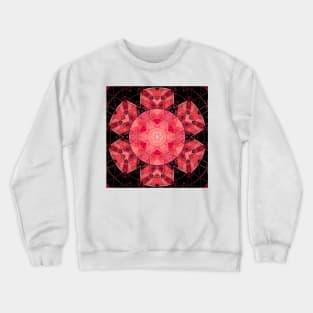 Mosaic Mandala Flower Pink and Black Crewneck Sweatshirt